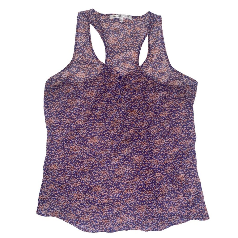 Multicolor Sheer Racerback Layering Tank - Large